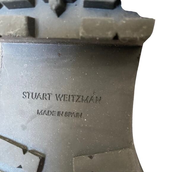 Stuart Weitzman Lexy Round Toe Leather Lace Up Moto Combat Ankle Boots size 8 - Picture 11 of 15